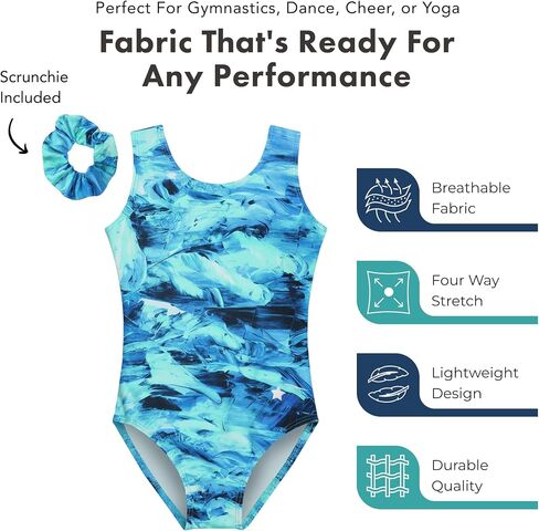 Destira Girls Blue Ocean Gymnastics Leotard Collection, Snug Performance Fit (Size Up for Comfort) - GIRLS/CHILD Sizes in Saudi Arabia