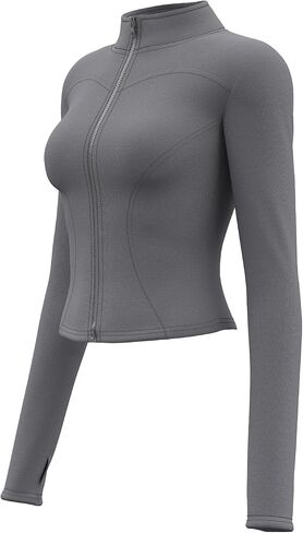 TAISIM Women's Athletic Hiking Long Sleeve Shirts with Thumb Holes Workout Running Crop Top in Saudi Arabia