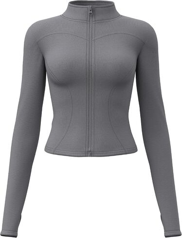 TAISIM Women's Athletic Hiking Long Sleeve Shirts with Thumb Holes Workout Running Crop Top in Saudi Arabia