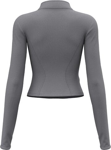TAISIM Women's Athletic Hiking Long Sleeve Shirts with Thumb Holes Workout Running Crop Top in Saudi Arabia