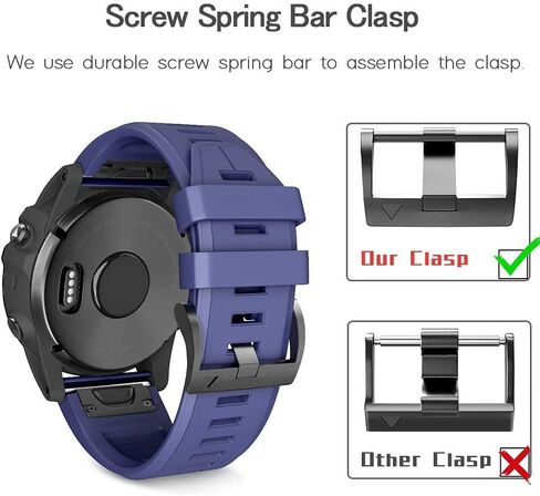 NotoCity Fenix Bands - Silicone Replacement for Fenix 5X/5X Plus/7X Sports - Dark Blue in Saudi Arabia