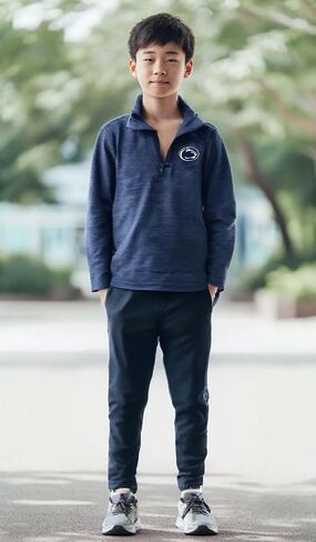 تي شيرت Wes and Willy Boys College Sports Fan بأكمام طويلة 1/4 بسحاب غزل غائم in Kuwait