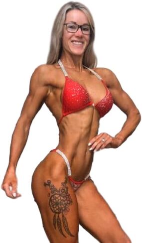 Red Bikini Bodybuilding Competition Suit for NPC IFBB in Saudi Arabia
