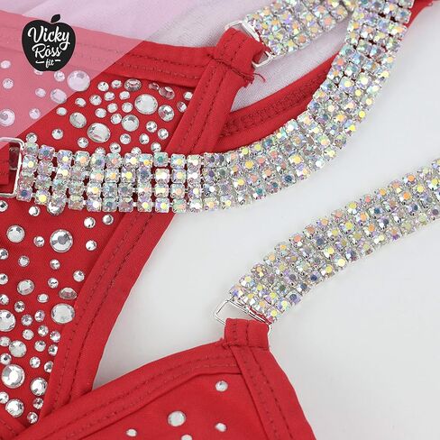 Red Bikini Bodybuilding Competition Suit for NPC IFBB in Saudi Arabia
