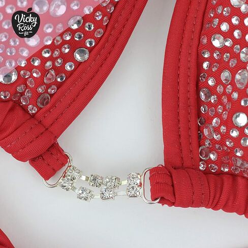 Red Bikini Bodybuilding Competition Suit for NPC IFBB in Saudi Arabia