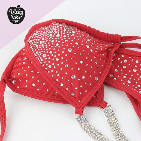 Red Bikini Bodybuilding Competition Suit for NPC IFBB in Saudi Arabia