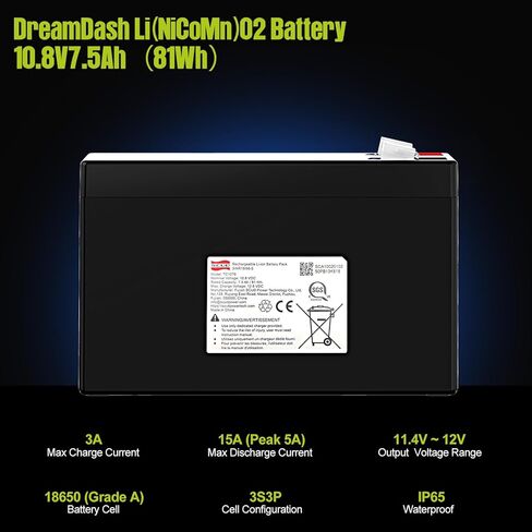 12V 7AH Battery Rechargeable Sealed Lead Acid Lithium Battery,Li-ion Batteries 12v with 7A BMS,2000+ Deep Cycles Batteries for Kid Ride-on Toys Car Solar System Scooter Fish findery in Kuwait