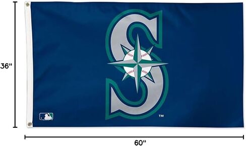 Wincraft MLB Seattle Mariners 01791115 Deluxe Flag, 3' x 5' in Saudi Arabia