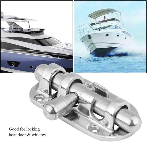 Stainless Steel Lock Latch, Boat Door Lock Boat Bar Security Sliding Lock Heavy Duty Marine Boat Door Window Lock Slide Barrel Bolt Clasp, ship latch in Saudi Arabia