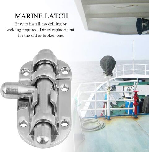 Stainless Steel Lock Latch, Boat Door Lock Boat Bar Security Sliding Lock Heavy Duty Marine Boat Door Window Lock Slide Barrel Bolt Clasp, ship latch in Saudi Arabia