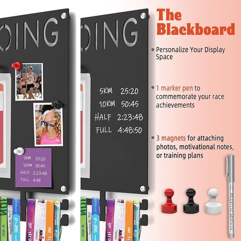 عرض ميدالية السباق مريلة حديدية شديدة التحمل وعرض ميدالية للعدائين تحمل أكثر من 50 ميدالية ومرايل سباق حامل ميدالية ماراثون تتضمن 10 أكياس تخزين مريلة و1 قلم تحديد قابل للغسل و3 مغناطيسات in Kuwait