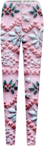 Christmas Leggings for Women Xmas High Waisted Baggy Pants Ankle Length Brushed Holiday Soft Leggings Fall Gym Pajamas in Saudi Arabia