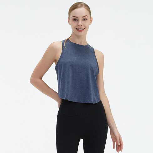 Women Workout Cropped Tops Open Back Shirts Athletic Gym Casual Sleeveless Tank Tops in Saudi Arabia