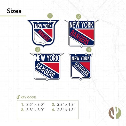 Desert Cactus New York Rangers Sticker NHL Team National Hockey League Vinyl Decal Laptop Water Bottle Car Scrapbook Sheet (Vintage Sheet) in Saudi Arabia