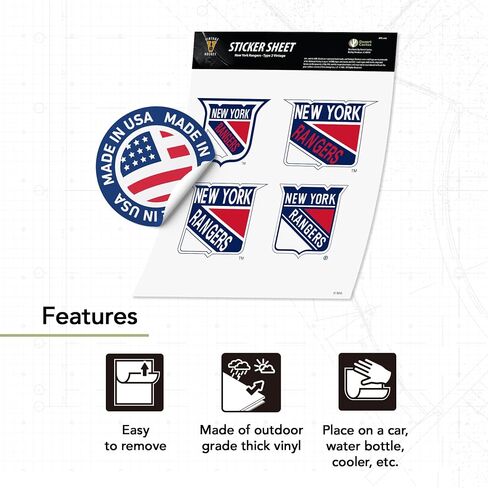 Desert Cactus New York Rangers Sticker NHL Team National Hockey League Vinyl Decal Laptop Water Bottle Car Scrapbook Sheet (Vintage Sheet) in Saudi Arabia