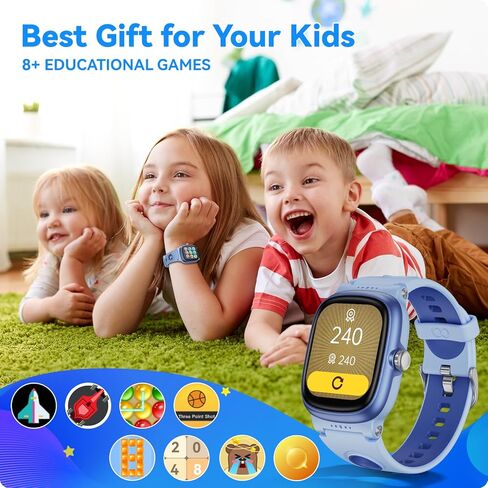 Smart Watch for Kids with Heart Rate Sleep Monitor, Games/Alarm/IP68 Waterproof Smart Watch for Boys Girls, Step Calorie Pedometer Activity Tracker, Kids Fitness Watch Birthday Gifts for Aged 4-16 in Kuwait