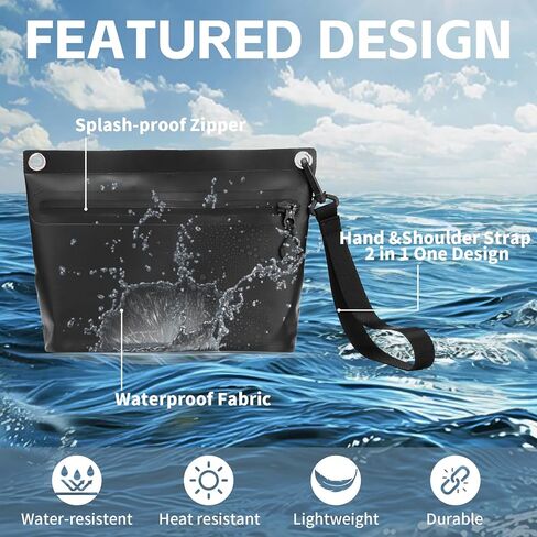 Waterproof Bag Fanny Pouch for Phone Passport Purse, Handle & Adjustable Strap for for Swim, Travel, Beach in Saudi Arabia