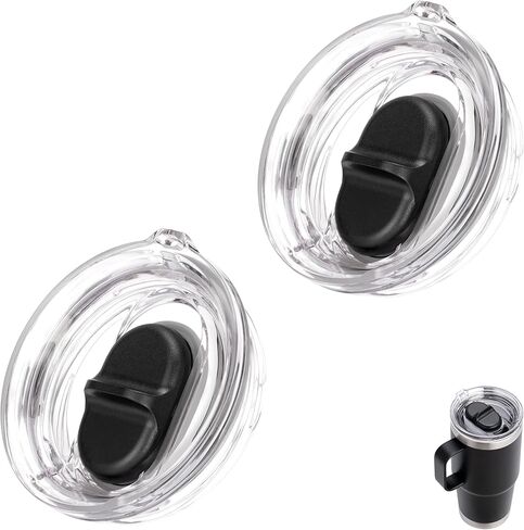 2 Pack 20 oz Stronghold Lid Compatible with Yeti Rambler Travel Mug, Spill Proof Screw Top Lid for YETI Threaded Travel Mug ONLY in Kuwait