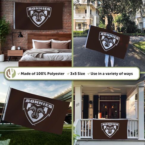 Desert Cactus St. Bonaventure University SBU Flag - 3 x 5 Feet Bonnies Banner, Indoor/Outdoor Durable Fabric, 100% Polyester Design (Style 2) in Saudi Arabia
