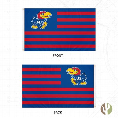 Desert Cactus The University of Kansas TUK Flag - 3 x 5 Feet Jayhawks Banner, Indoor/Outdoor Durable Fabric, 100% Polyester Design (Style Nation) in Saudi Arabia