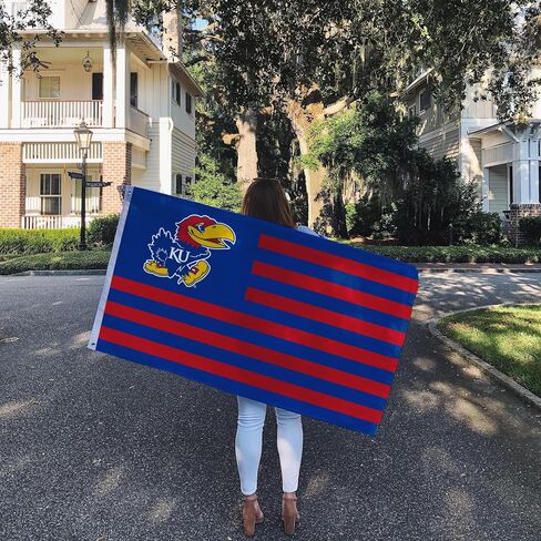 Desert Cactus The University of Kansas TUK Flag - 3 x 5 Feet Jayhawks Banner, Indoor/Outdoor Durable Fabric, 100% Polyester Design (Style Nation) in Saudi Arabia