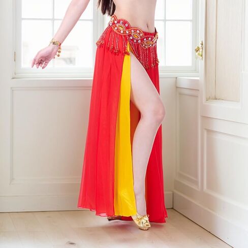 Women Belly Dance Costume Dress Chiffon Skirt Slik Belly Dance Dress in Saudi Arabia