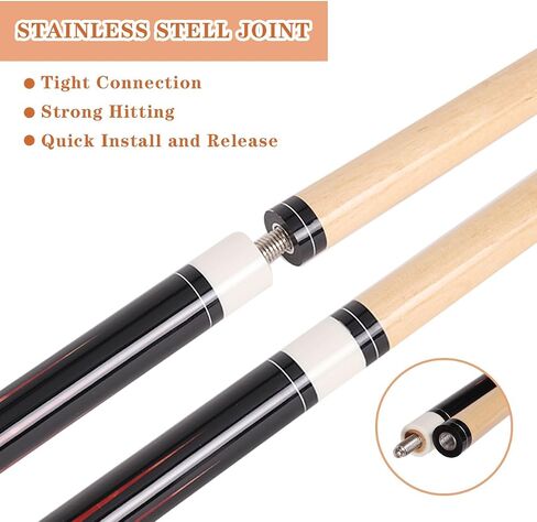 58 inch Canadian Maple Billiard Pool Cue Stick, 13mm 1/2 Maple Billiard Pool Stick, House Bar Pool Table Sticks for Men(Numerous Styles to Choose from) in Saudi Arabia