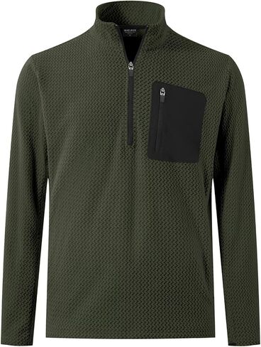 M MAELREG Quarter Zip Pullover Men Midweight Dry Fit Winter Warm Stretchy Golf 1/4 Zip Pullover Mens Sweatshirt with Pocket in Saudi Arabia