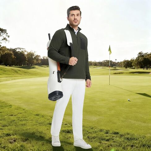 M MAELREG Quarter Zip Pullover Men Midweight Dry Fit Winter Warm Stretchy Golf 1/4 Zip Pullover Mens Sweatshirt with Pocket in Saudi Arabia