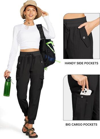 Women's Hiking Pants Cargo Joggers Lightweight Quick Dry Athletic Workout Travel Casual Pants Pockets in Saudi Arabia