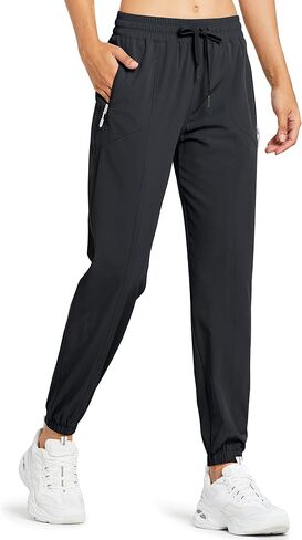 Women's Lightweight Joggers Quick Dry Hiking Running Pants Athletic Workout Track Casual with Zipper Pockets in Saudi Arabia