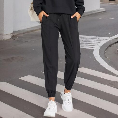 Women's Lightweight Joggers Quick Dry Hiking Running Pants Athletic Workout Track Casual with Zipper Pockets in Saudi Arabia