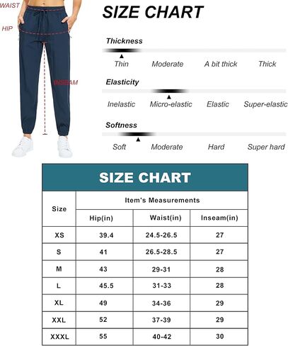 Women's Lightweight Joggers Quick Dry Hiking Running Pants Athletic Workout Track Casual with Zipper Pockets in Saudi Arabia