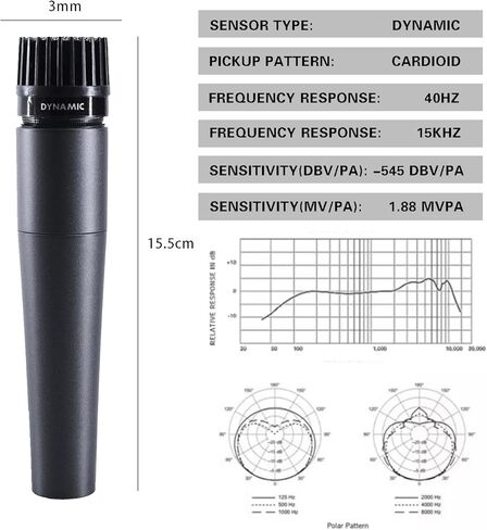الميكروفونات المحمولة باليد عبارة عن سلك قلبي ديناميكي أحادي الاتجاه وتتضمن كابل صوت XLR بطول 15 قدمًا إلى اتصال صوتي مقاس 1/4 بوصة in Kuwait