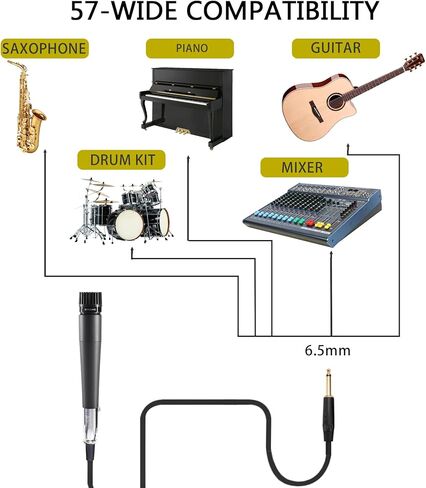 الميكروفونات المحمولة باليد عبارة عن سلك قلبي ديناميكي أحادي الاتجاه وتتضمن كابل صوت XLR بطول 15 قدمًا إلى اتصال صوتي مقاس 1/4 بوصة in Kuwait