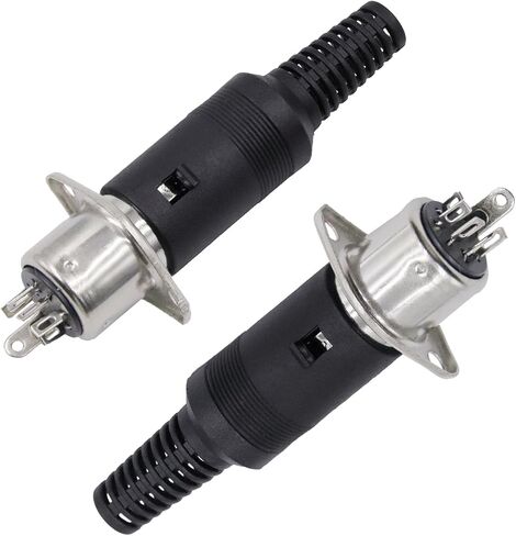 5 Pin DIN Connector 2PCS 5 Pin DIN Male Plug + 2PCS 5 Pin din Jack Socket Solder Connector for Audio Video AV MIDI Cable Adapter Keyboard in Kuwait