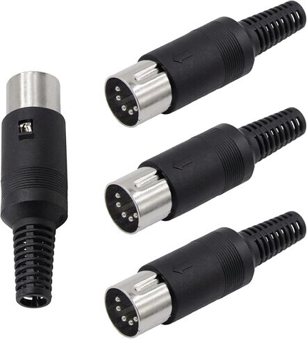 5 Pin DIN Connector 2PCS 5 Pin DIN Male Plug + 2PCS 5 Pin din Jack Socket Solder Connector for Audio Video AV MIDI Cable Adapter Keyboard in Kuwait
