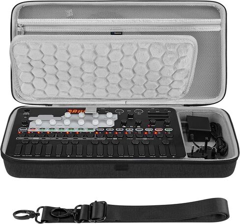 GEEKRIA Audio Interface Carrying Case, Compatible with SONICWARE Liven Ambient Ø / 8bit Warps/MEGA SYNTHESIS/Texture Lab/XFM/Lofi-12, EVA Hard Shell Portable Travel Bag (Dark Gray) in Saudi Arabia