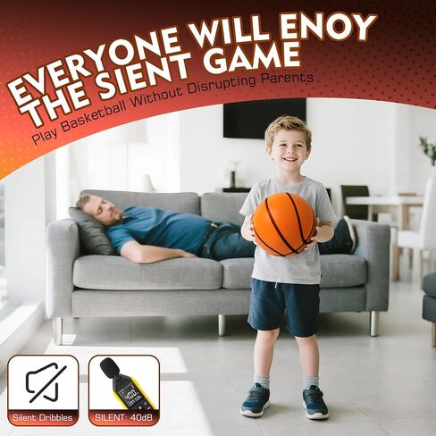 Silent Basketball Size 3 Noiseless Foam Ball for Indoor Training,Soundless Ball with High Bounce Grooved Design Perfect for Quiet Dribbling in Apartments, for All Ages in Saudi Arabia