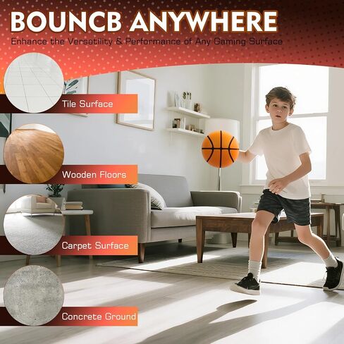 Silent Basketball Size 3 Noiseless Foam Ball for Indoor Training,Soundless Ball with High Bounce Grooved Design Perfect for Quiet Dribbling in Apartments, for All Ages in Saudi Arabia