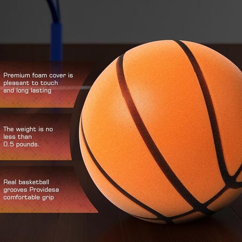 Silent Basketball Size 3 Noiseless Foam Ball for Indoor Training,Soundless Ball with High Bounce Grooved Design Perfect for Quiet Dribbling in Apartments, for All Ages in Saudi Arabia