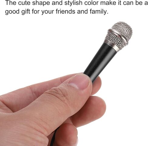 MECCANIXITY 2Pcs Mini Microphone Tiny Microphone Portable Microphone with Earphone Mic Stand Cover for Singing Voice Recording Video for Phone Rose Red, Silver in Saudi Arabia