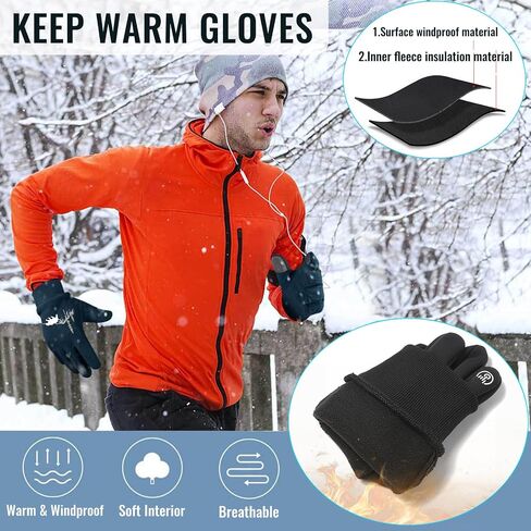 Winter Gloves for Men Women, Lightweight Warm Running Gloves Touchscreen Thermal Glove Knit in Kuwait