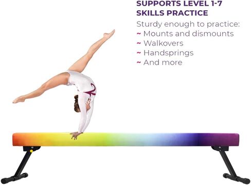 8ft Ultrasimple Adjustable&Foldable Balance Beam,High-Low Floor Beam Suede Gymnastics Equipment,No Tool Require, Gymnastics Beam for Training&Professional HomeTraining in Kuwait