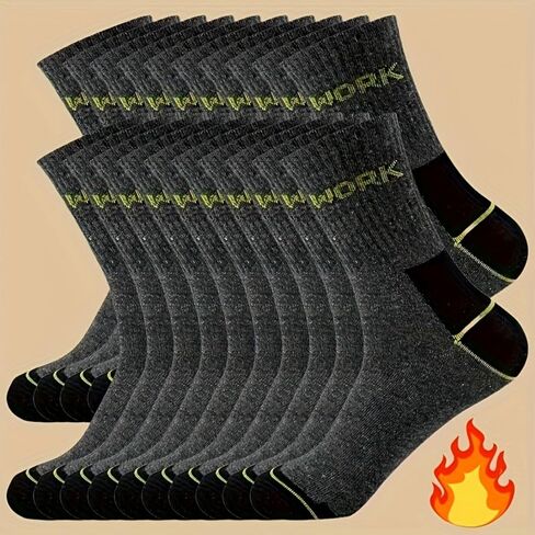 20 Pairs Bulk Thermal Winter Socks for Men, Warm Heavy Duty Cold Resistant Thick Boot Sock in Saudi Arabia
