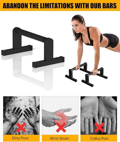 Push Up Bars | Heavey Duty Parallettes Dip Bar with Non-slip Grips for Calisthenics Planche L Sit Handstand Fitness Floor Workout, Pushup Station Handles Stand for Gym Strength Training in Saudi Arabia