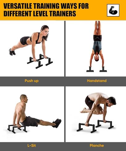 Push Up Bars | Heavey Duty Parallettes Dip Bar with Non-slip Grips for Calisthenics Planche L Sit Handstand Fitness Floor Workout, Pushup Station Handles Stand for Gym Strength Training in Saudi Arabia
