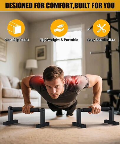 Push Up Bars | Heavey Duty Parallettes Dip Bar with Non-slip Grips for Calisthenics Planche L Sit Handstand Fitness Floor Workout, Pushup Station Handles Stand for Gym Strength Training in Saudi Arabia