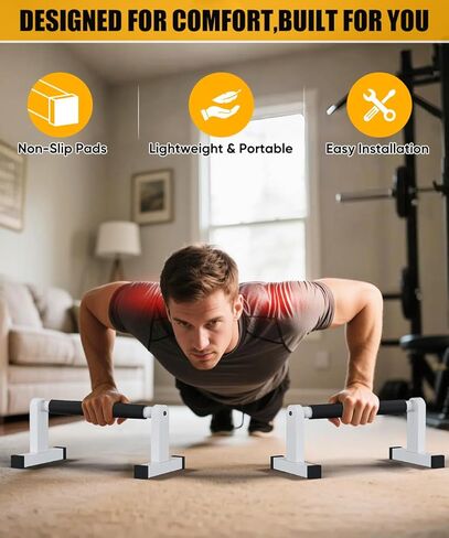 قضبان الدفع | باراليتس عالي التحمل مع مقابض مضادة للانزلاق لتمارين رياضية بلانش إل سيت ستاند على اليدين وتمارين اللياقة البدنية على الأرض، مقابض محطة الدفع لتدريب القوة في صالة الألعاب الرياضية in Kuwait