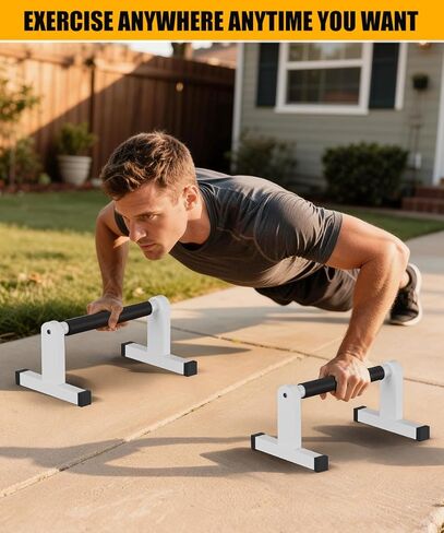 قضبان الدفع | باراليتس عالي التحمل مع مقابض مضادة للانزلاق لتمارين رياضية بلانش إل سيت ستاند على اليدين وتمارين اللياقة البدنية على الأرض، مقابض محطة الدفع لتدريب القوة في صالة الألعاب الرياضية in Kuwait